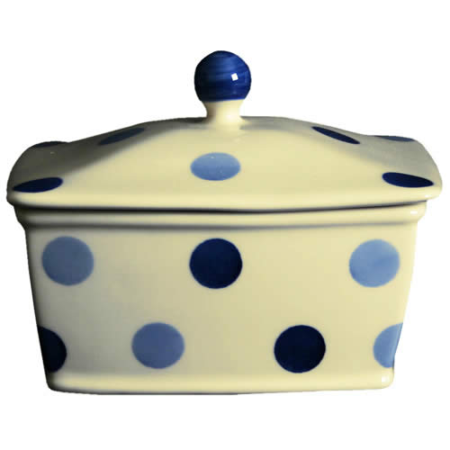 blue spot butter dish